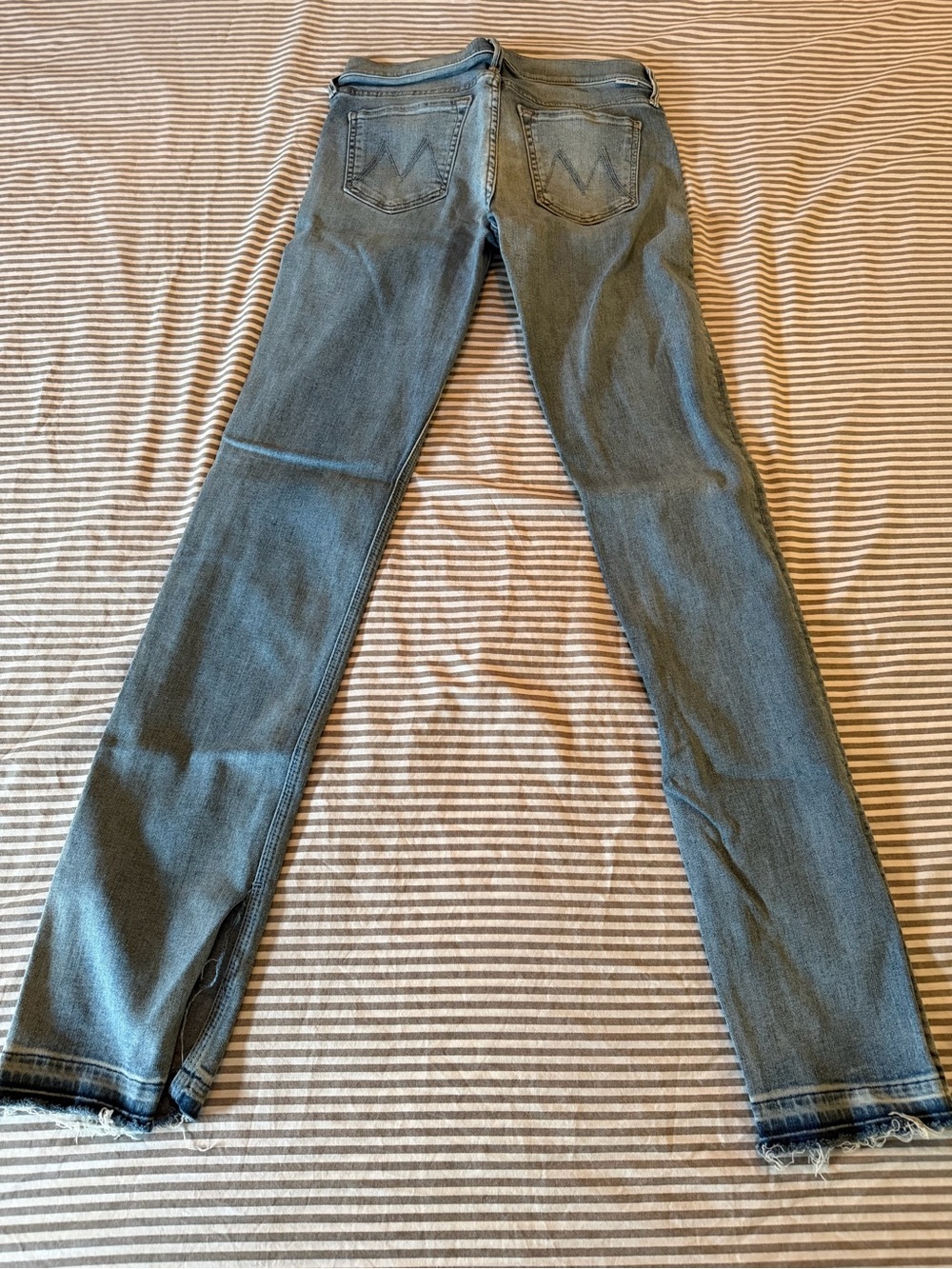 MOTHER Light Blue Denim Jeans with Faded Finish - Picture 2 of 5